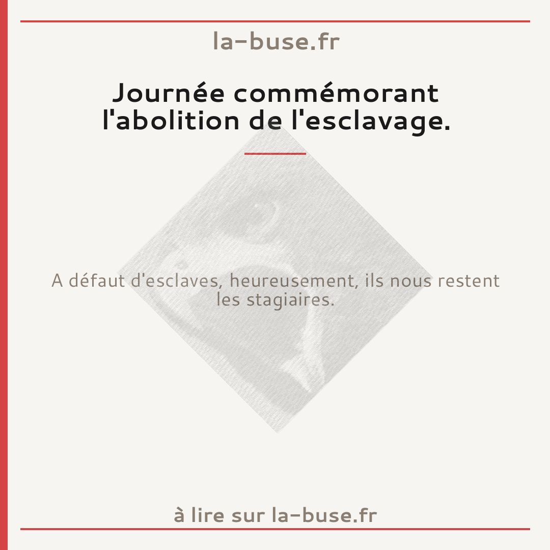 Journée commémorant l'abolition de l'esclavage.