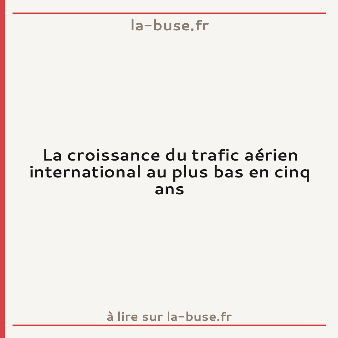 La croissance du trafic aérien international au plus bas en cinq ans