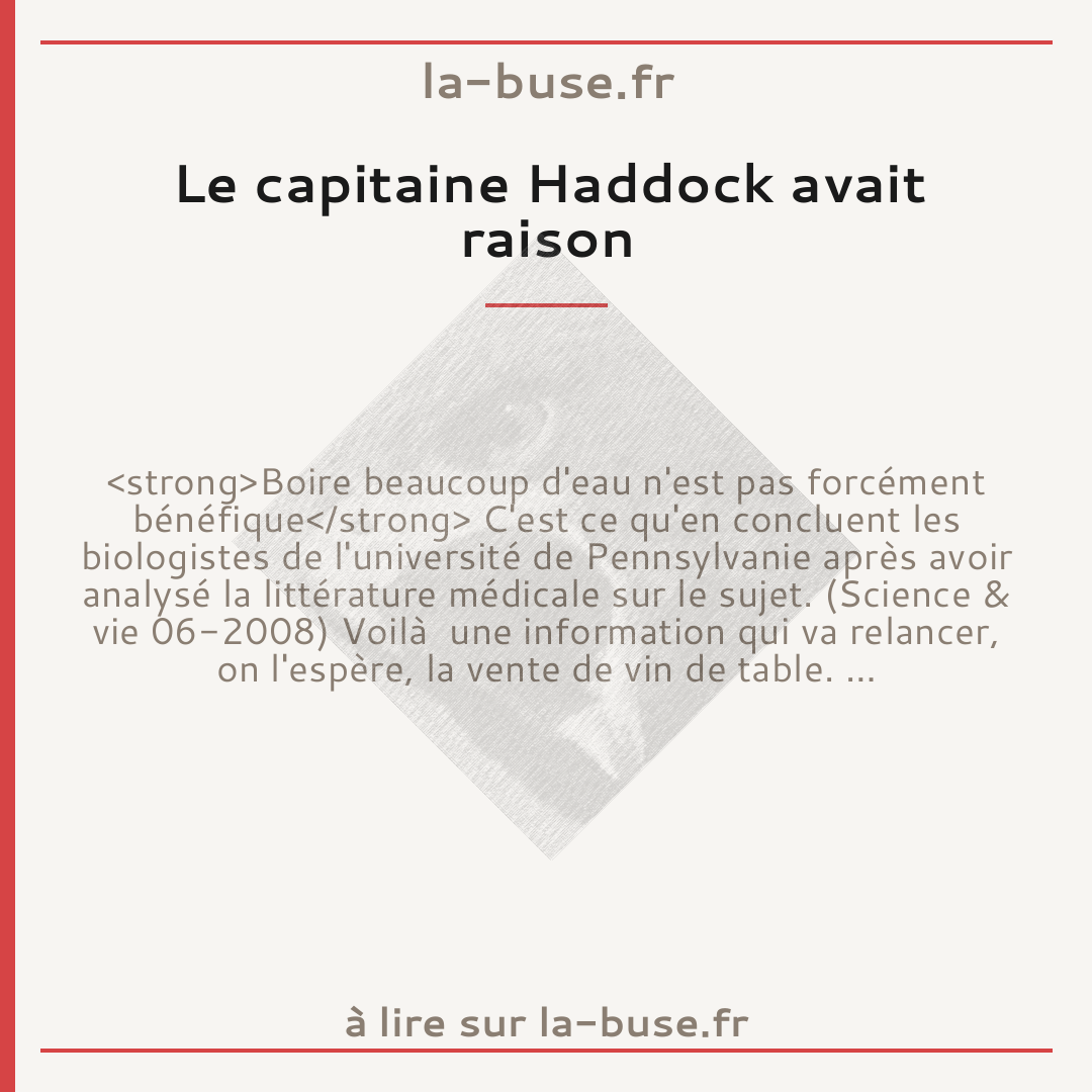 Le capitaine Haddock avait raison