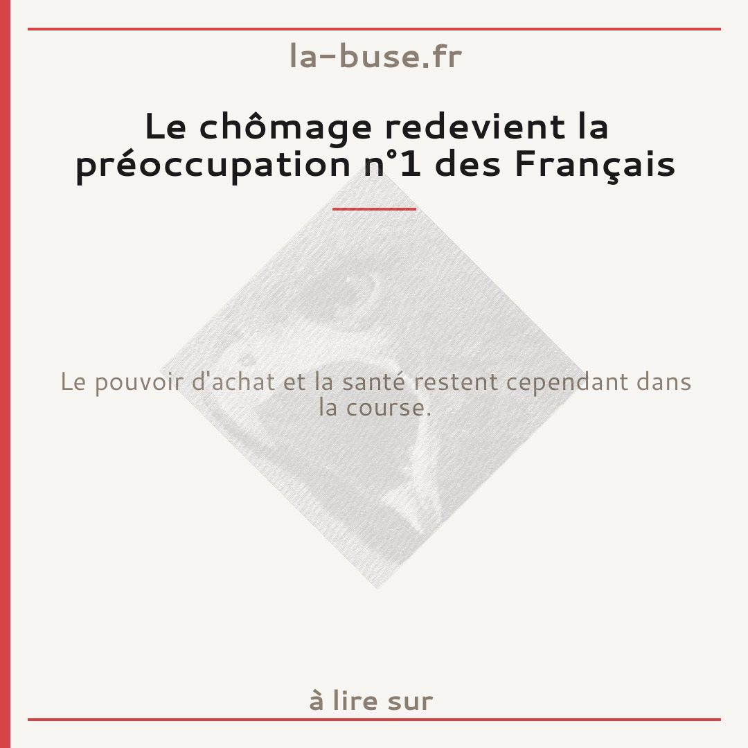Le chômage redevient la préoccupation n°1 des Français