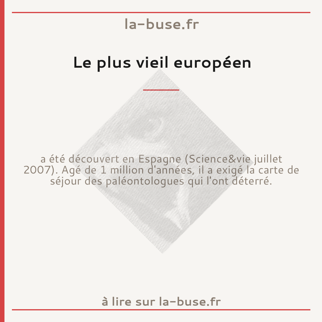 Le plus vieil européen