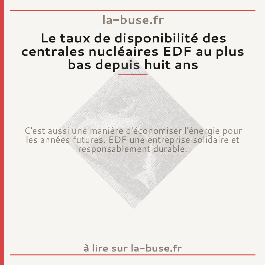 Le taux de disponibilité des centrales nucléaires EDF au plus bas depuis huit ans