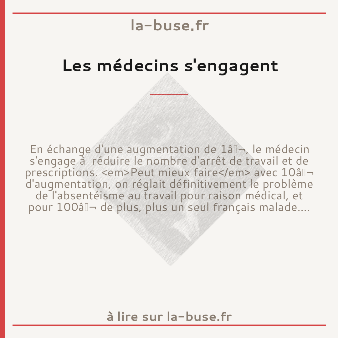 Les médecins s'engagent