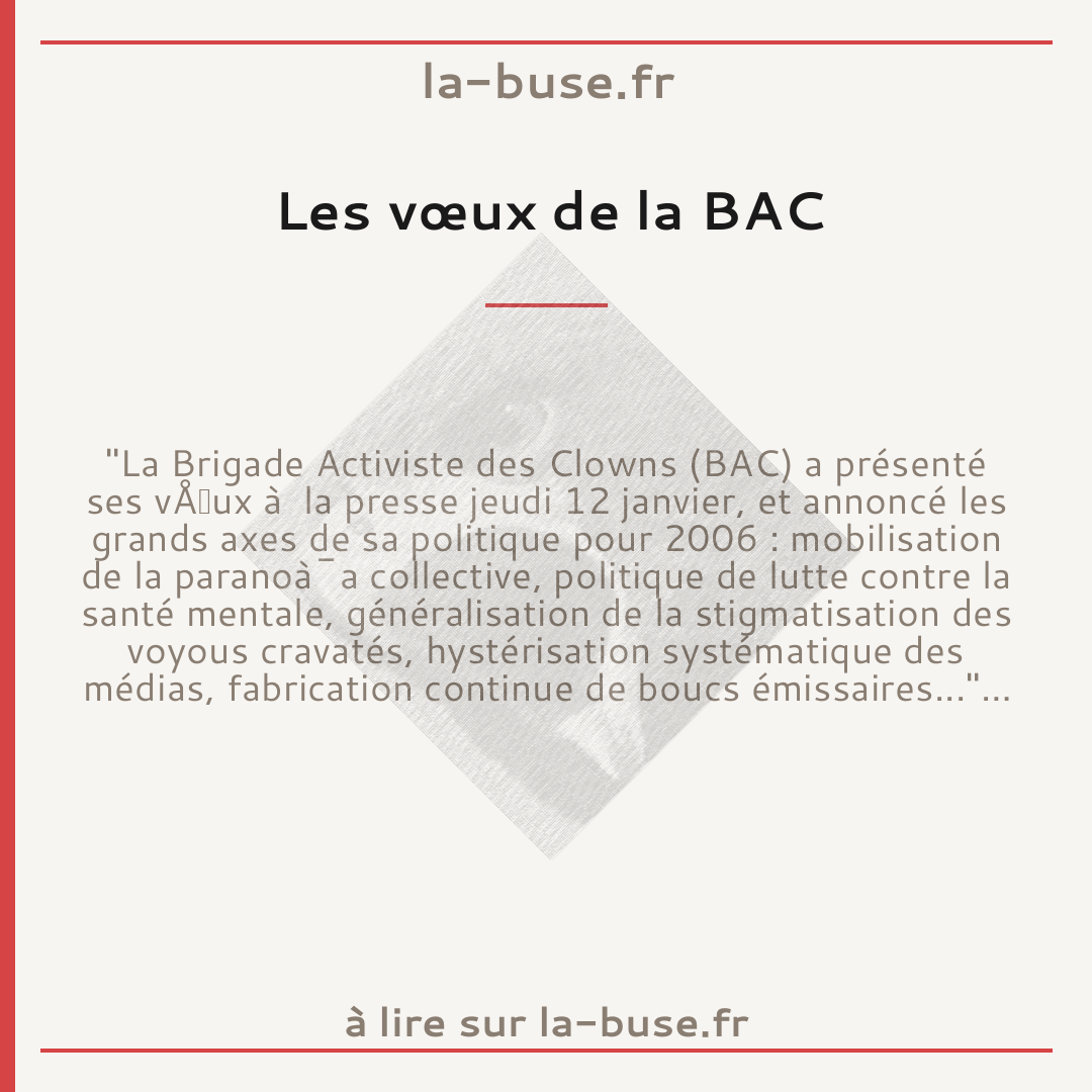 Les vœux de la BAC