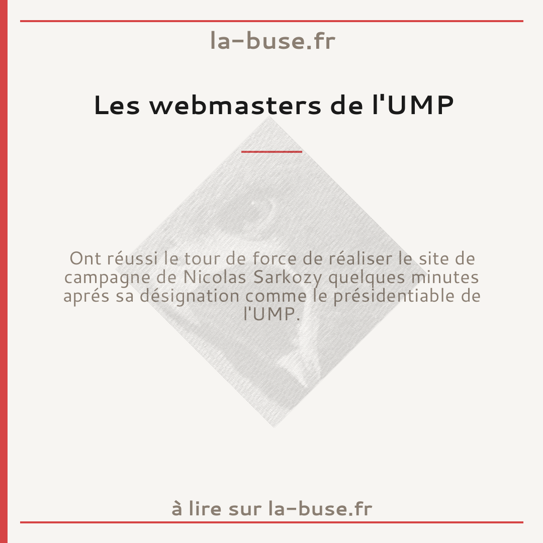 Les webmasters de l'UMP