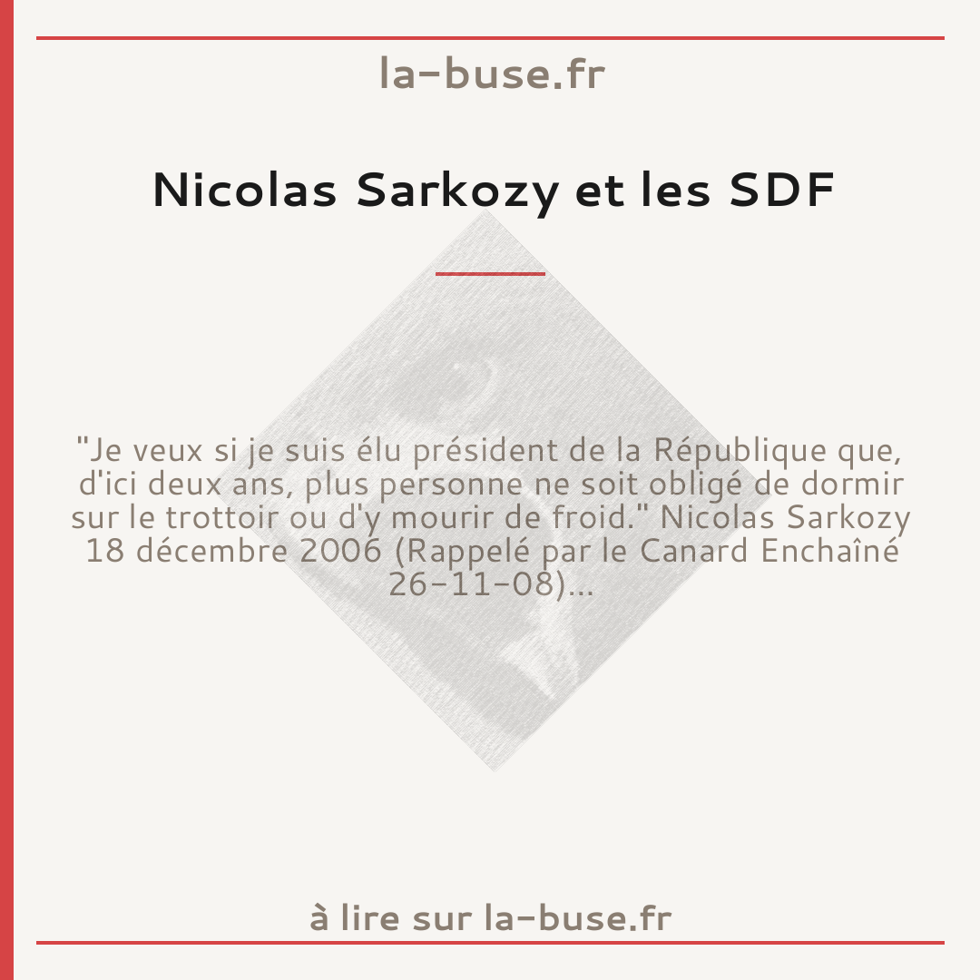 Nicolas Sarkozy et les SDF