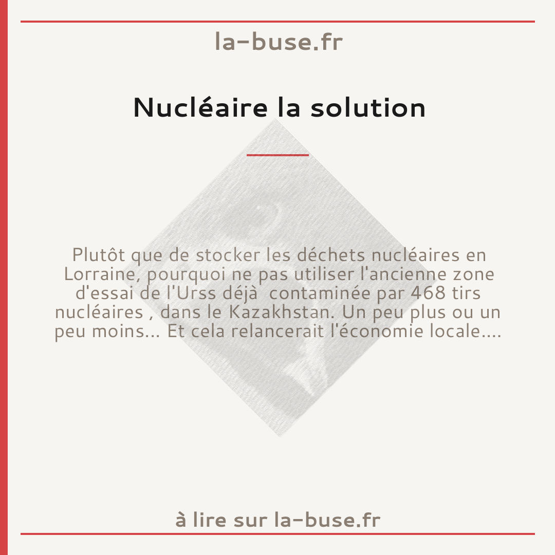 Nucléaire la solution