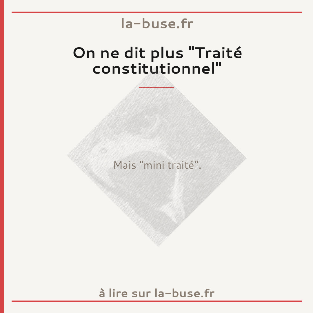 On ne dit plus "Traité constitutionnel"