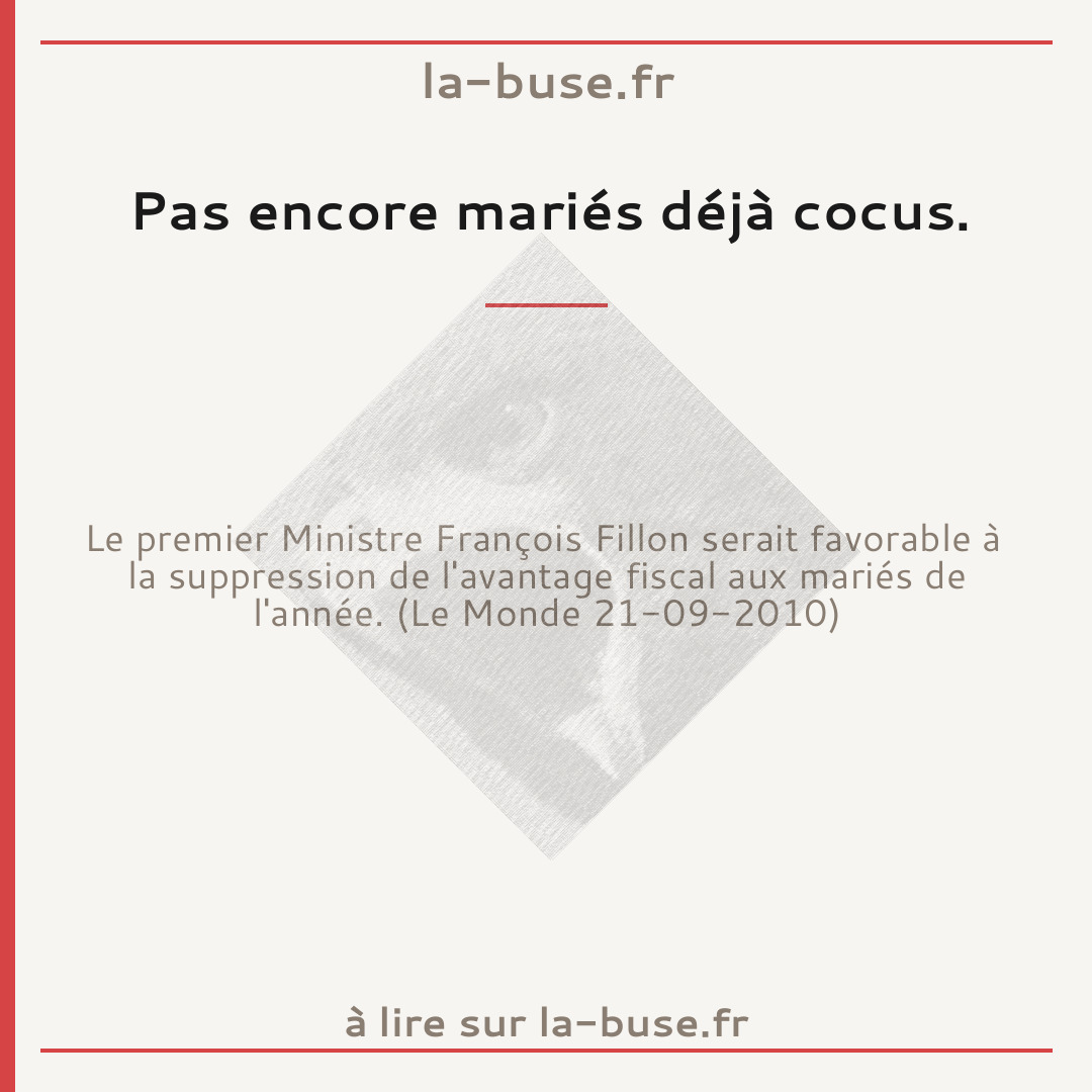 Pas encore mariés déjà cocus.