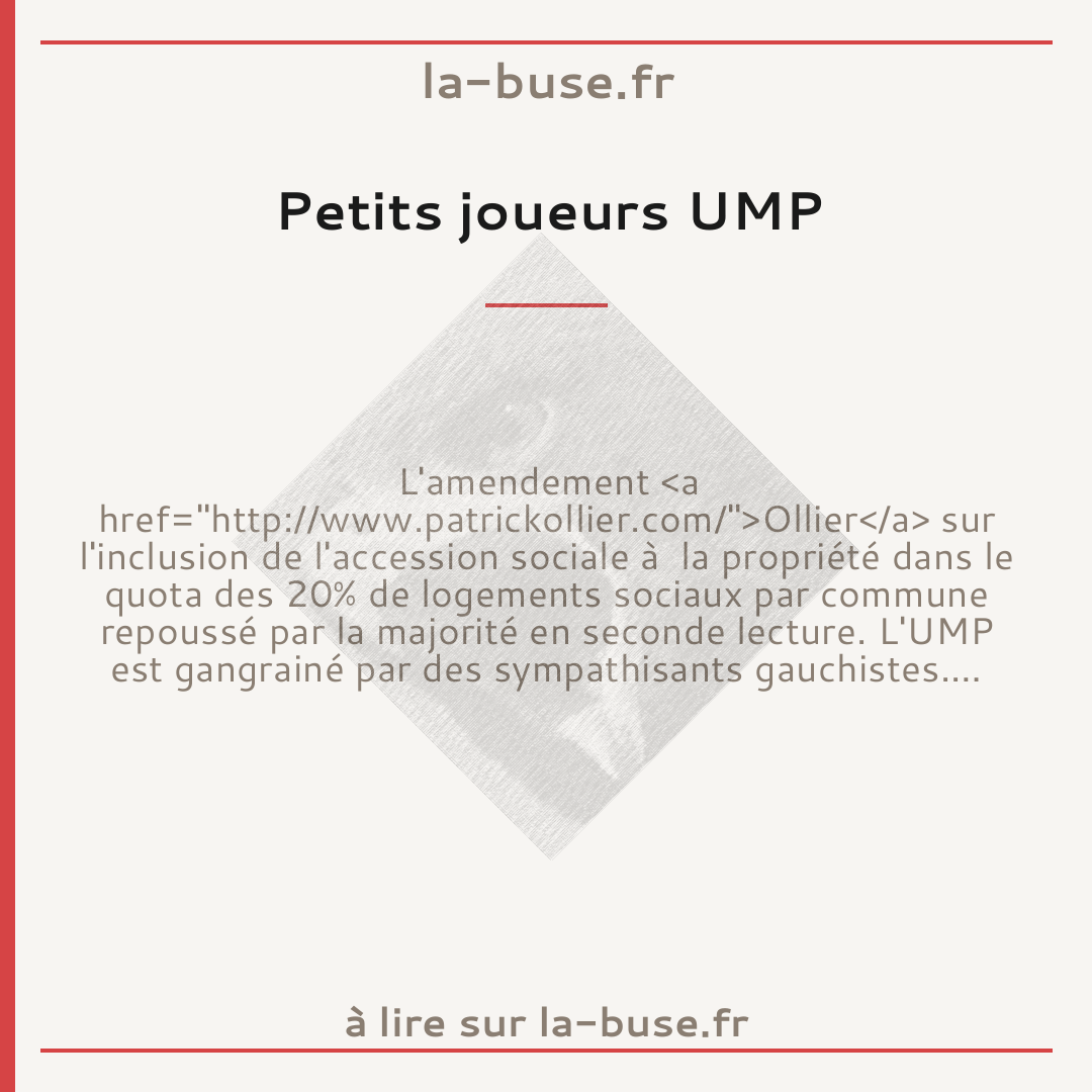 Petits joueurs UMP