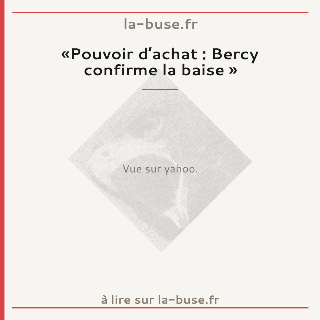 «Pouvoir d’achat : Bercy confirme la baise »