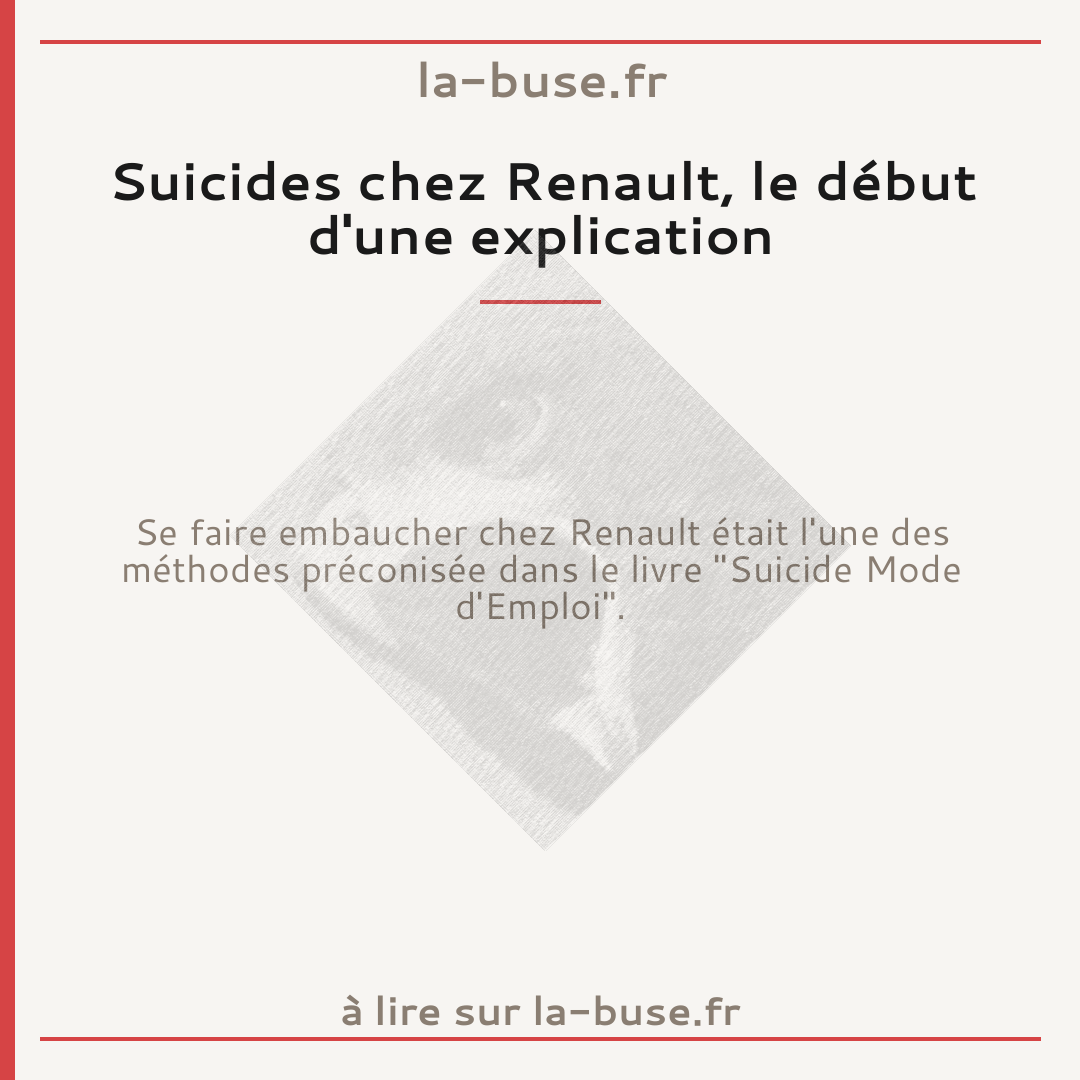 Suicides chez Renault, le début d'une explication
