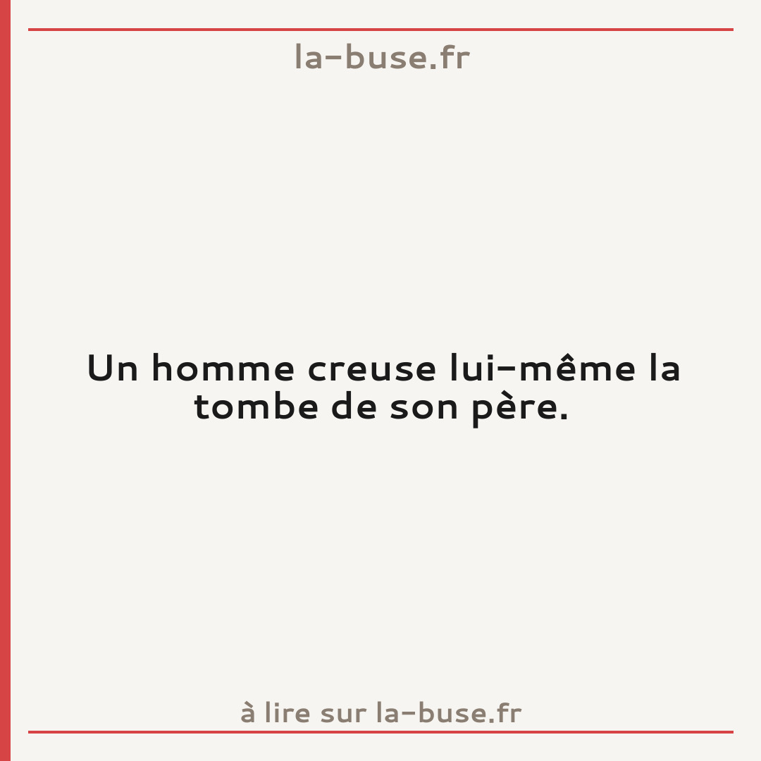 Un homme creuse lui-même la tombe de son père.
