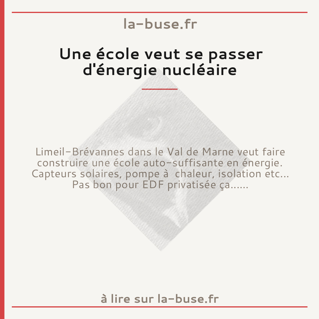 Une école veut se passer d'énergie nucléaire
