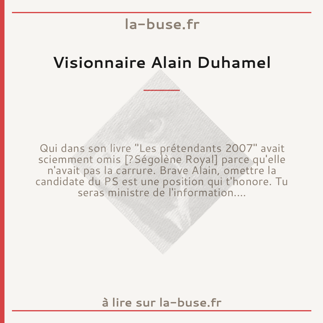 Visionnaire Alain Duhamel