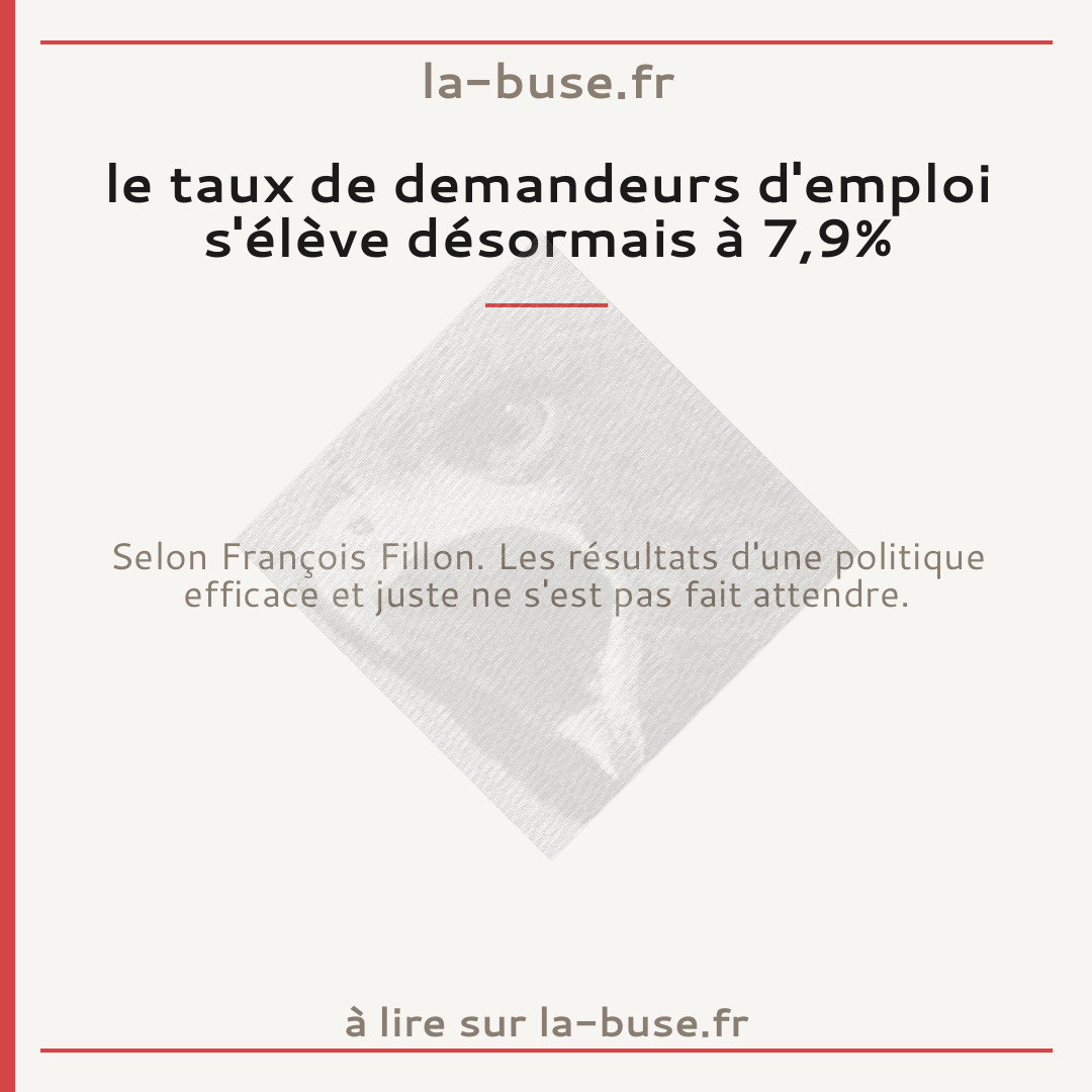 le taux de demandeurs d'emploi s'élève désormais à 7,9%
